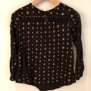 Girls Black and Gold Long Sleeve